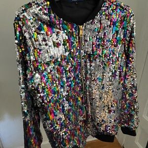 Sequin Bomer Jacket